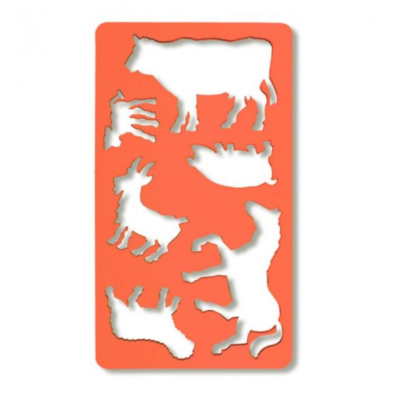Set 4 x Sablon Mic cu 6 Animale Domestice, 2 x 120 x 210 mm