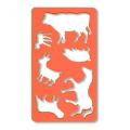 Set 4 x Sablon Mic cu 6 Animale Domestice, 2 x 120 x 210 mm