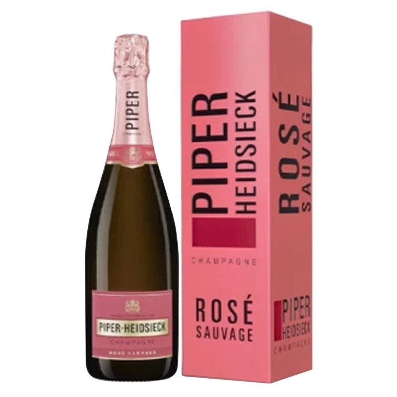 Set 4 x Sampanie Rose Piper Heidsieck Rose Sauvage 12% Alcool, Cutie Carton, 0.75 l
