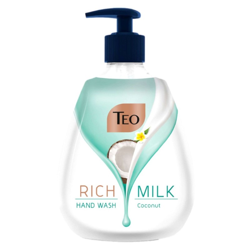 Set 4 x Sapun Lichid Teo Rich Milk Coconut, 400 ml