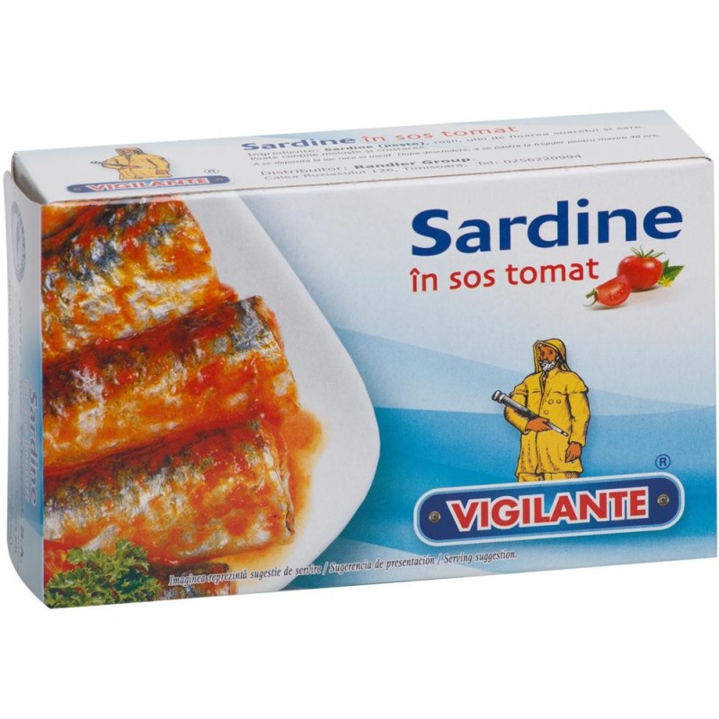 Set 4 x Sardine in Sos Tomat, Vigilante, 120 g