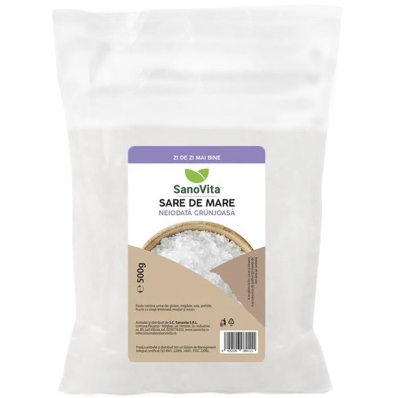 Set 4 x Sare de Mare Grunjoasa Neiodata, Sanovita, 500 g