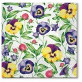 Set 4 x Servetele in 3 Straturi, Beautiful Pansies, 33 x 33 cm, 20 Bucati, Elcadis