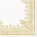 Set 4 x Servetele in 3 Straturi, Frame Ornamental Gold, 33 x 33 cm, 20 Bucati, Elcadis