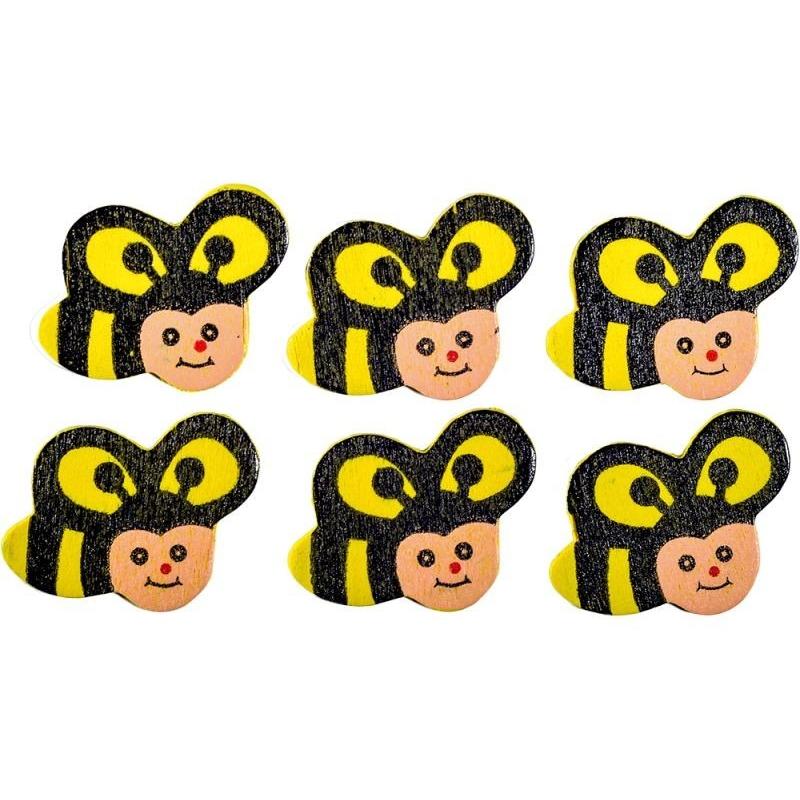 Set 4 x Set pentru Artizanat, Albinute din Lemn, 6 Bucati