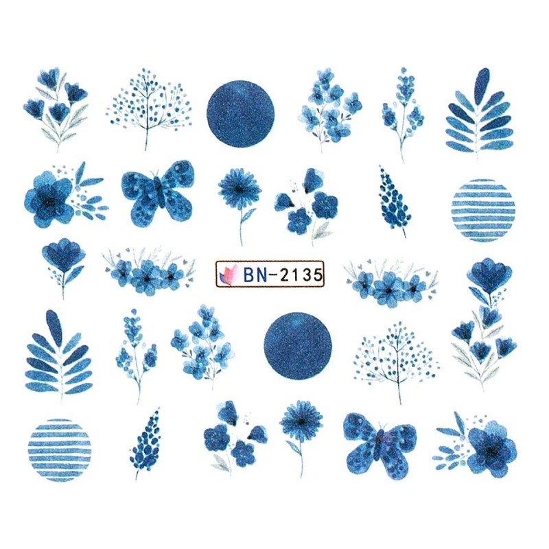 Set 4 x Tatuaj Unghii Luxorise Blue Desires, Bn-2135