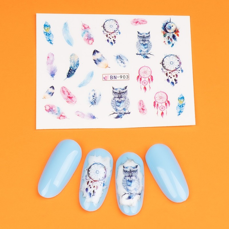 Set 4 x Tatuaj Unghii Luxorise Dreamcatcher & Owl, Bn-903