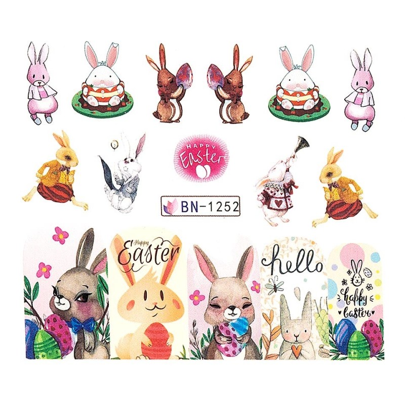 Set 4 x Tatuaj Unghii Luxorise Easter Bunny, Bn-1252