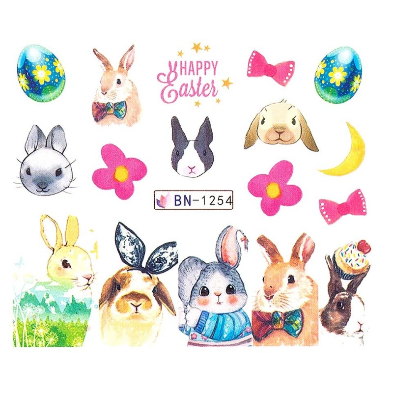 Set 4 x Tatuaj Unghii Luxorise Easter Bunny, Bn-1254