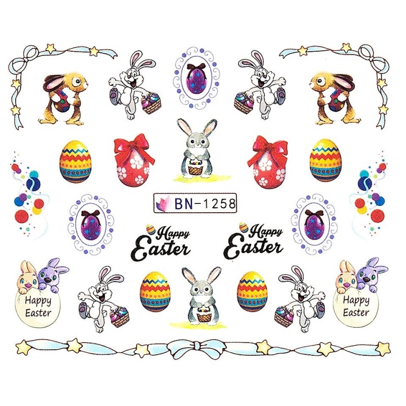 Set 4 x Tatuaj Unghii Luxorise Easter Bunny, Bn-1258