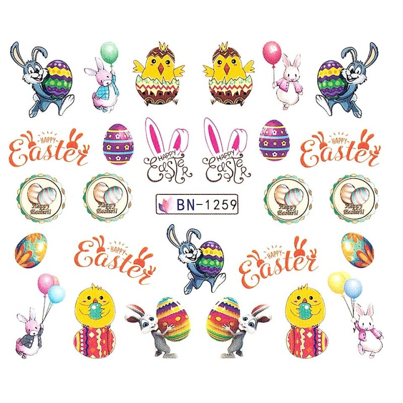 Set 4 x Tatuaj Unghii Luxorise Easter Joy, Bn-1259