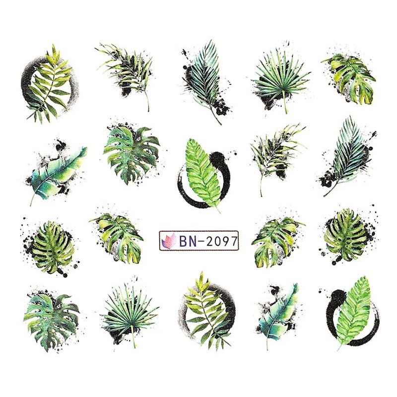 Set 4 x Tatuaj Unghii Luxorise Exotic Leaves, Bn-2097