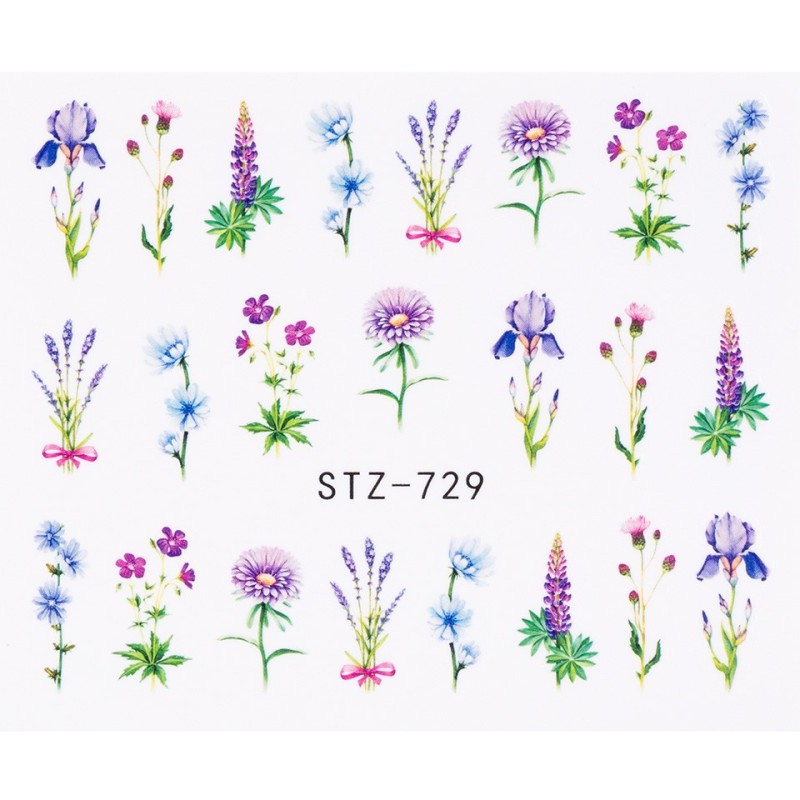 Set 4 x Tatuaj Unghii Luxorise Flower Night, Stz-729