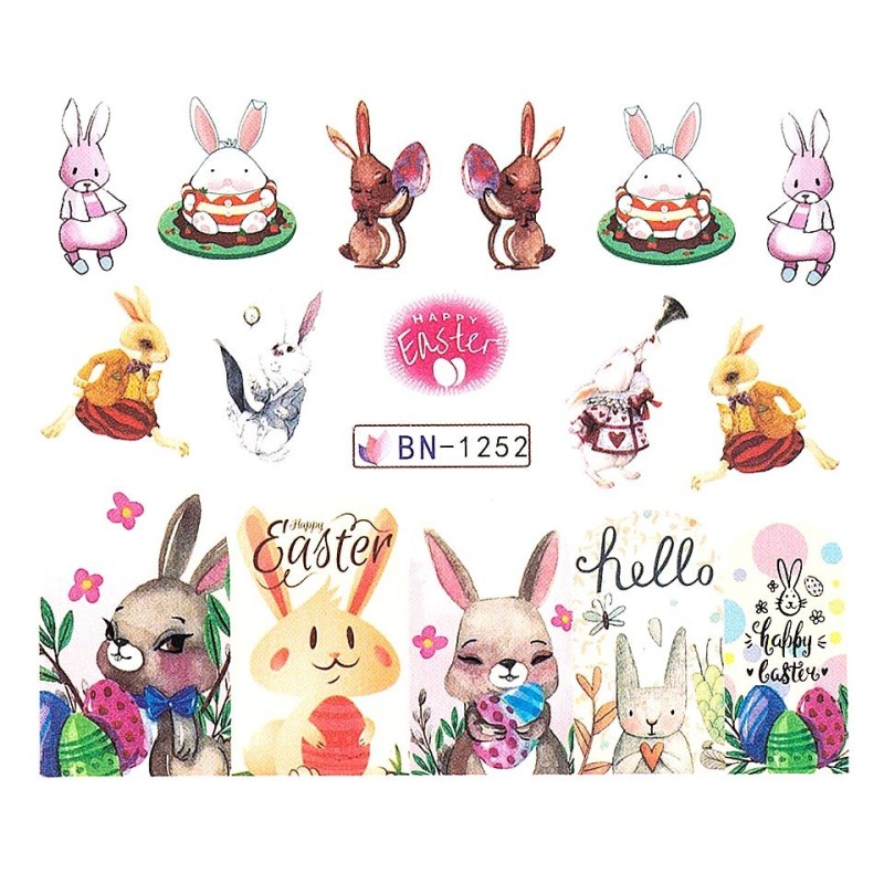 Set 4 x Tatuaj Unghii Luxorise Hello Easter, Bn-1252
