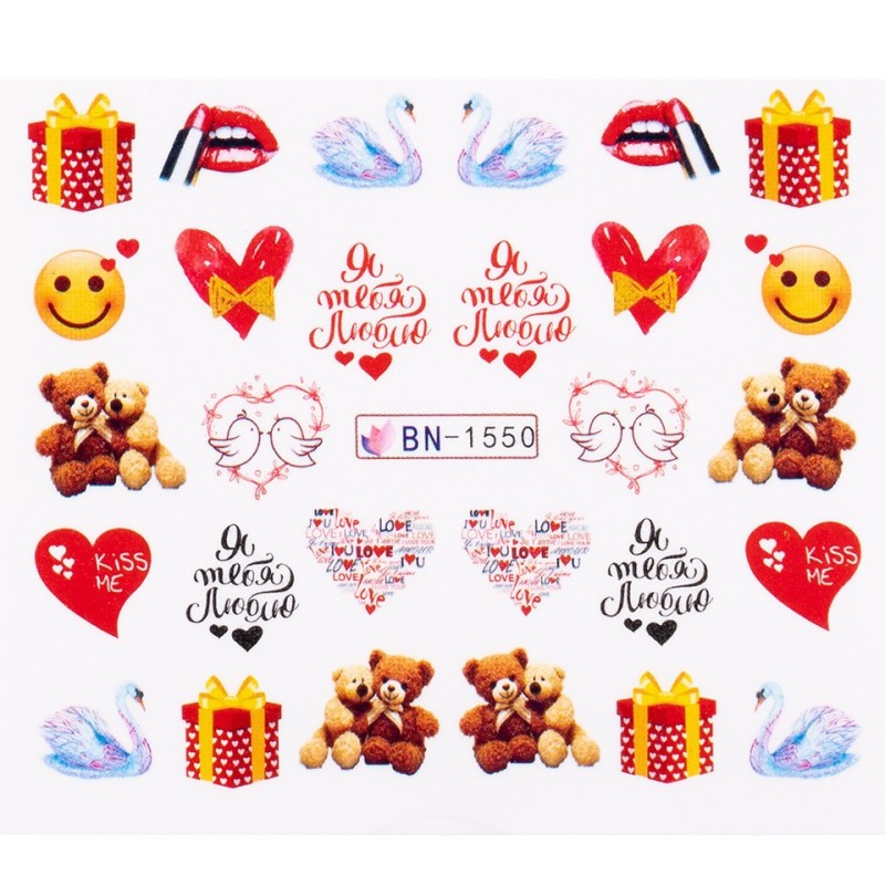 Set 4 x Tatuaj Unghii Luxorise Love Sweety, Bn-1550