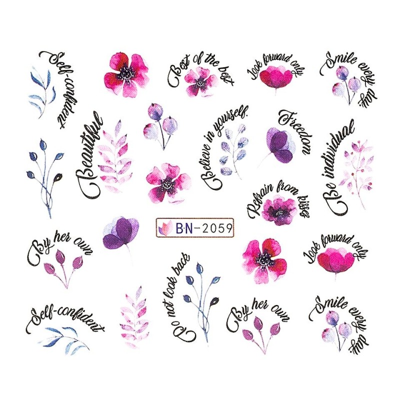 Set 4 x Tatuaj Unghii Luxorise Purple Touch, Bn-2059