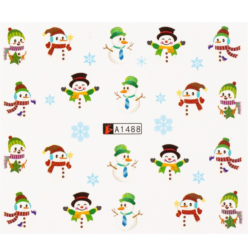 Set 4 x Tatuaj Unghii Luxorise Snowmen Day, A1488