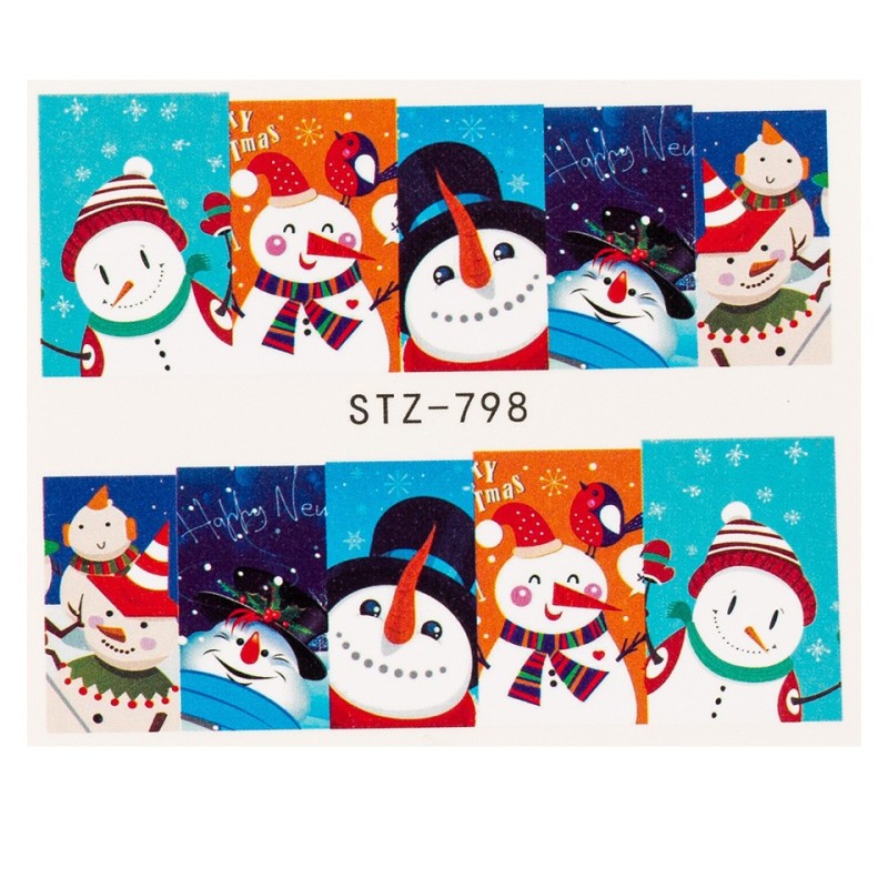Set 4 x Tatuaj Unghii Luxorise Snowmen Party, Stz-798