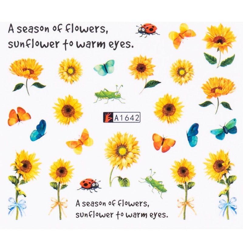 Set 4 x Tatuaj Unghii Luxorise Sunflower Season, A1642