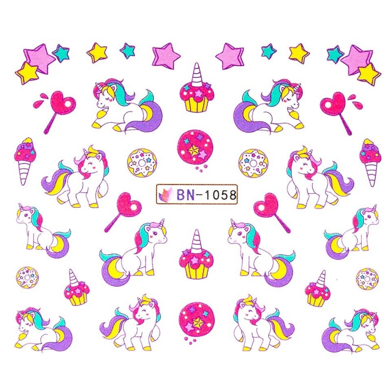 Set 4 x Tatuaj Unghii Luxorise Unicorn Song, Bn-1058