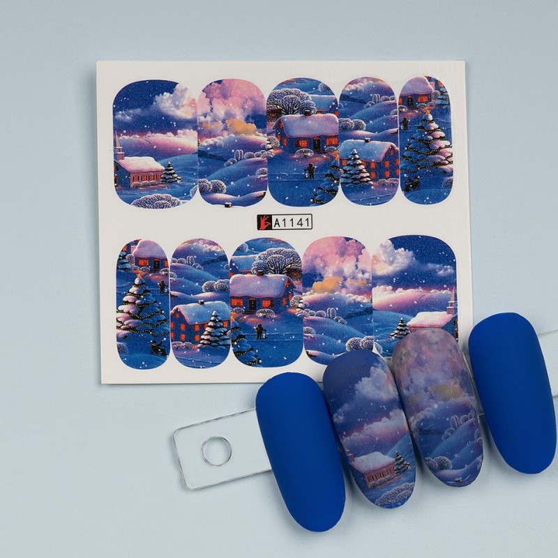 Set 4 x Tatuaj Unghii Luxorise Winter Land, A1141