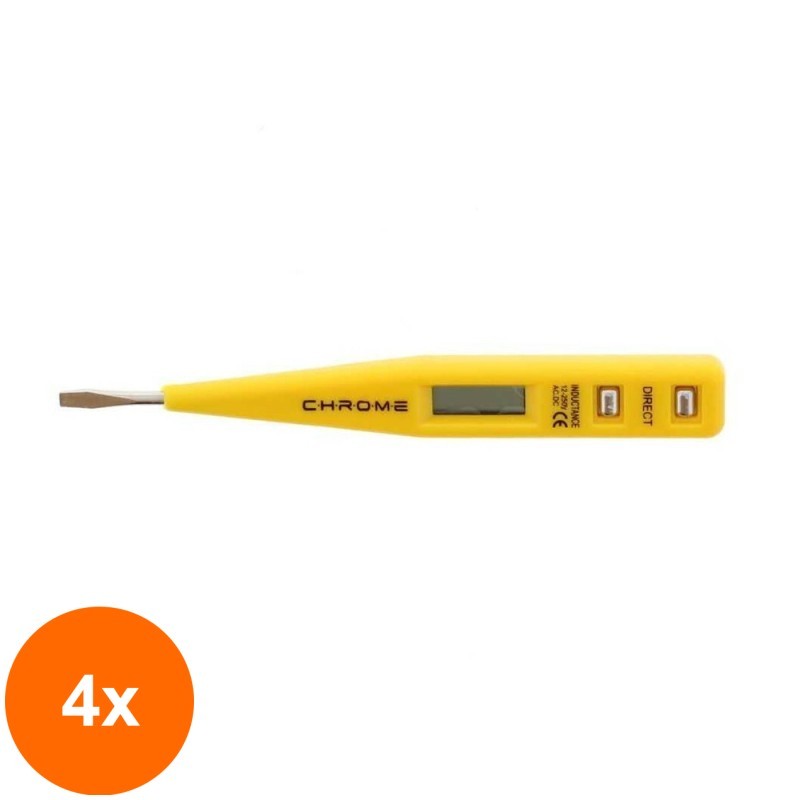 Set 4 x Tester Tensiune Chrome 12-220V