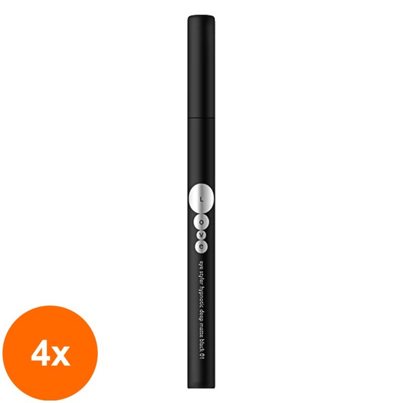 Set 4 x Tus de Ochi Lichid Kallos Love, 01 Hypnotic Deep Matte Black, 1.1 ml