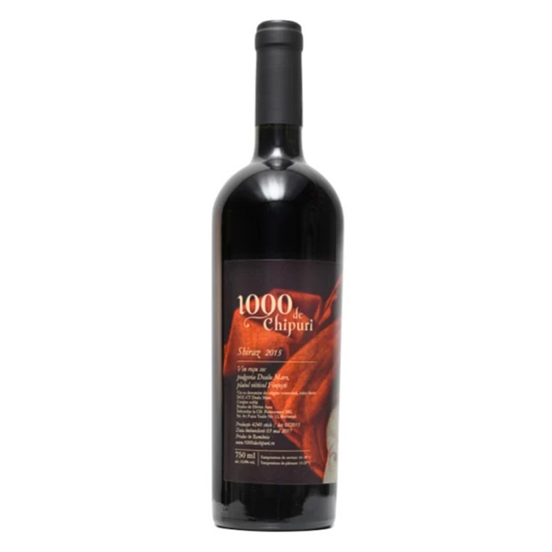 Set 4 x Vin 1000 de Chipuri Shiraz Rosu Sec, 0.75 l