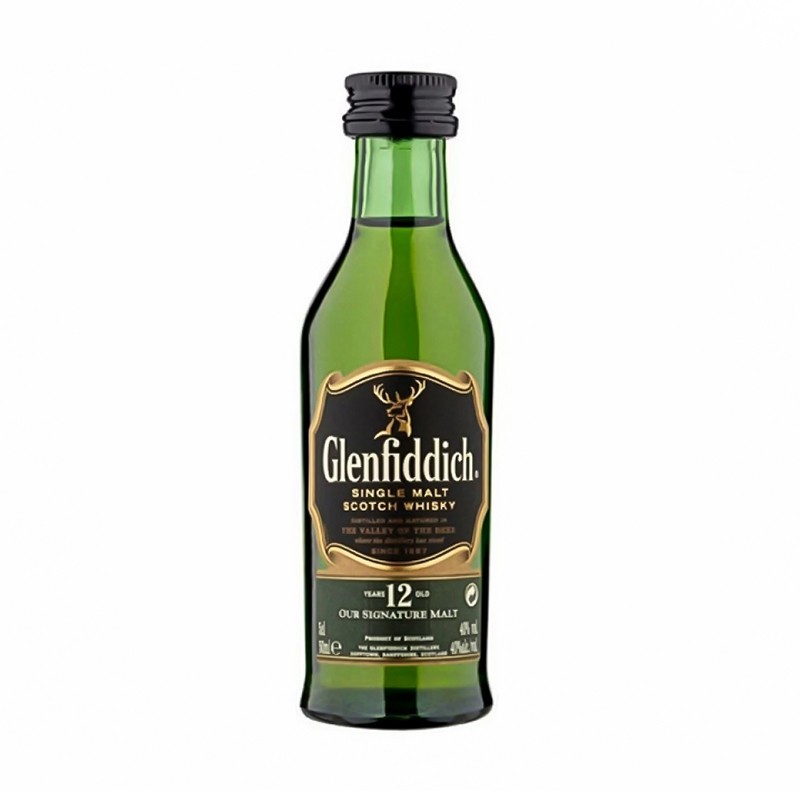 Set 4 x Whisky Glenfiddich Single Malt 40% Alcool 50 ml
