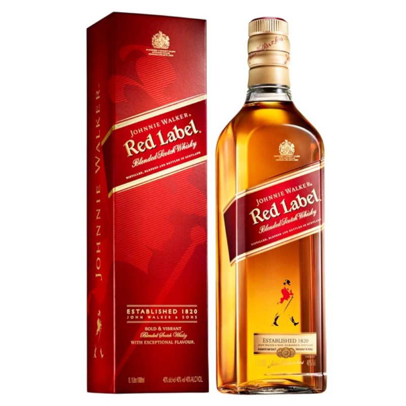 Set 4 x Whisky Johnnie Walker Red 40% Alcool, 1 l