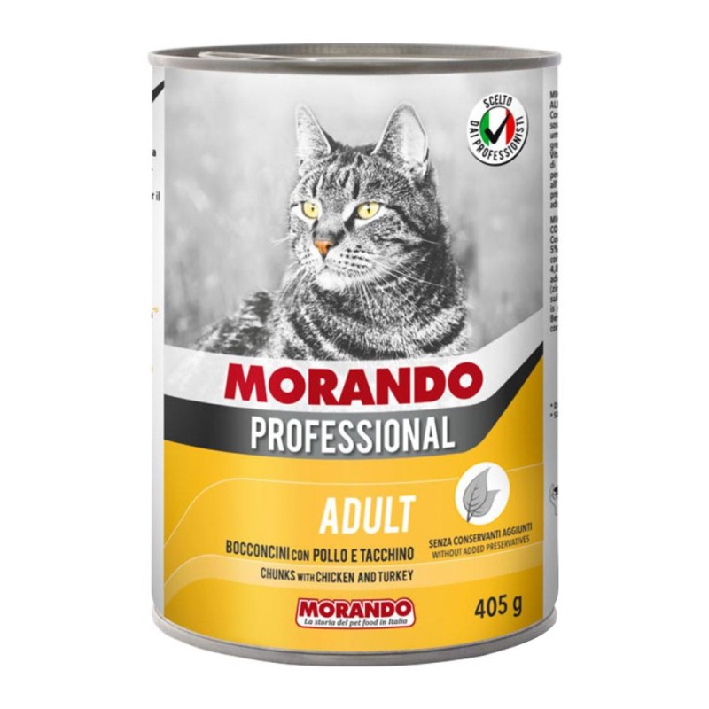 Set 44 x Hrana Umeda Pisici, Adult, Morando Professional, Bucati cu Pui si Curcan, Conserva 405 g