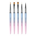 Set 5 Pensule Manichiura Nail Art si Constructie Unghii SensoPRO Milano, Pink si Blue