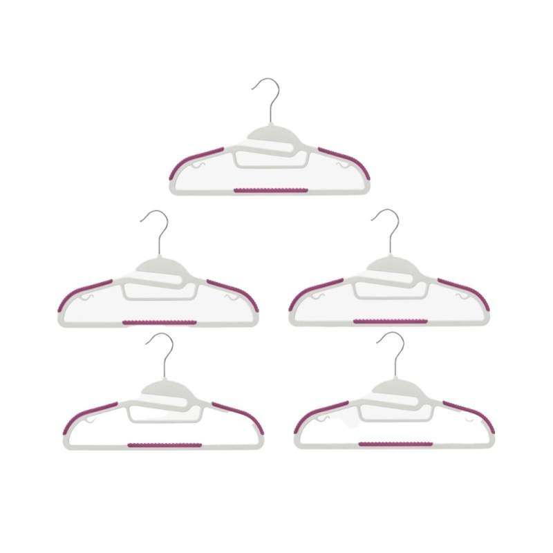 Set 5 Umerase pentru Haine, 41.20 x 22.50 x 0.40 cm, din Plastic si Cauciuc, Grunberg