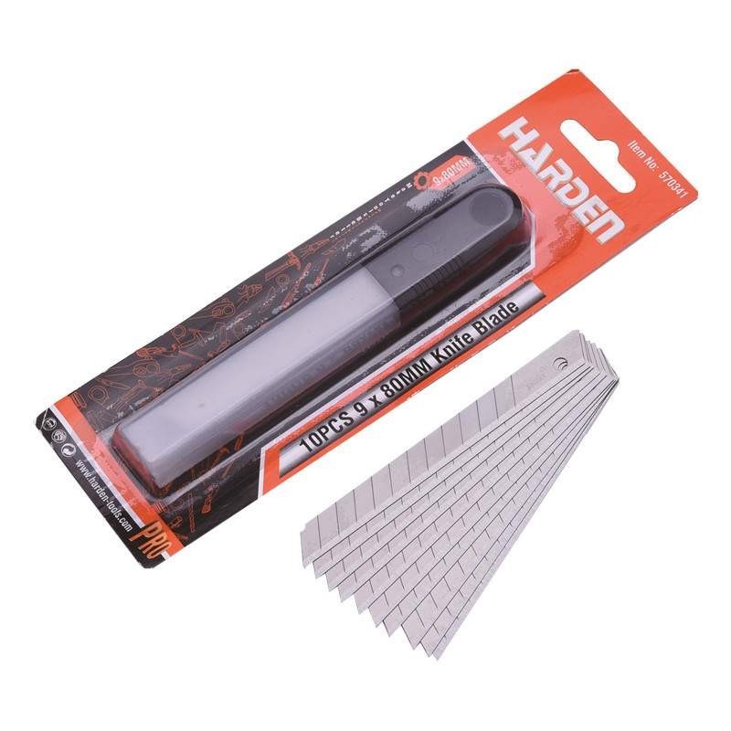 Set 5 x 10 Lame 9 x 80 mm pentru Cutter din Otel SK5, Profesional, Harden