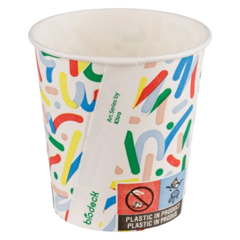 Set 5 x 12 Pahare din Carton PE, 120 ml, Multicolore Artwork