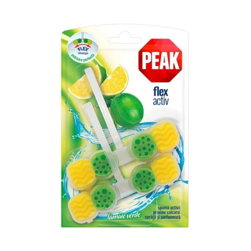 Set 5 x 2 Odorizante Peak WC Flex Activ, Lamaie Verde, 48 g