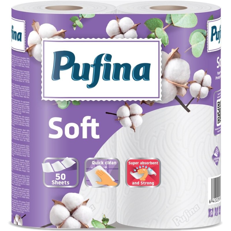 Set 5 x 2 Prosoape Bucatarie Soft, 2 Straturi, Pufina