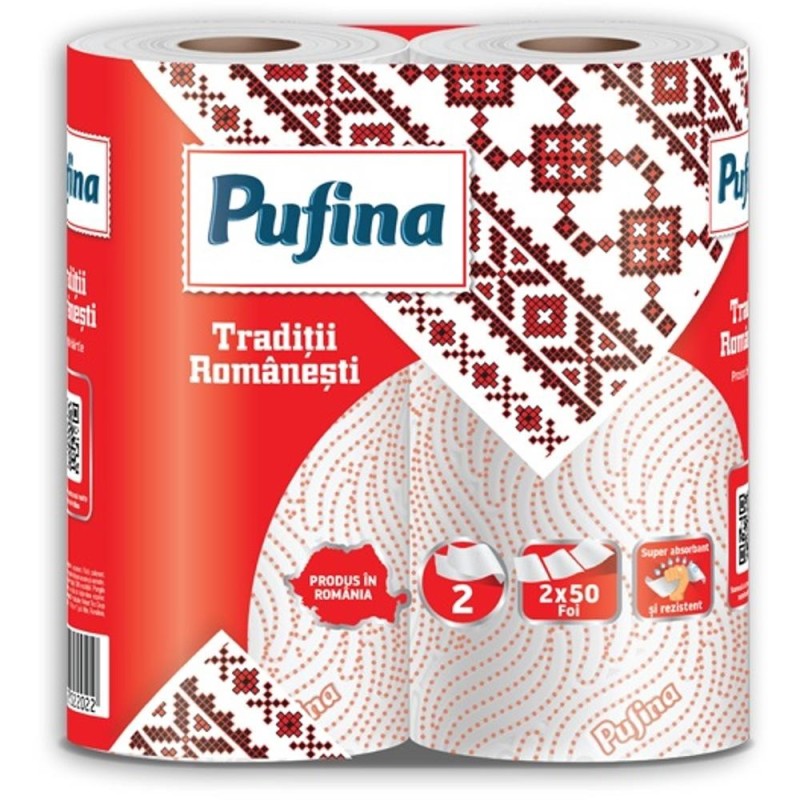 Set 5 x 2 Prosoape Bucatarie Soft, 2 Straturi, Traditii Romanesti, Pufina