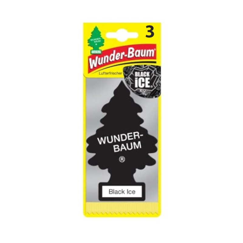 Set 5 x 3 Odorizante Auto Black Ice, Wunder-Baum