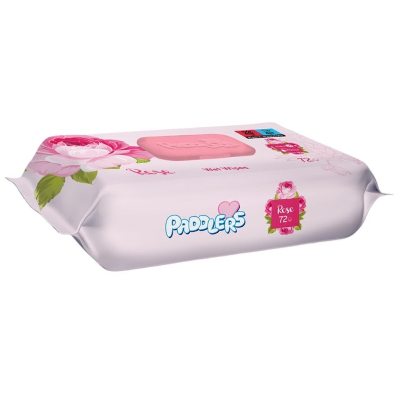 Set 5 x 72 Servetele Umede Paddlers, Trandafir