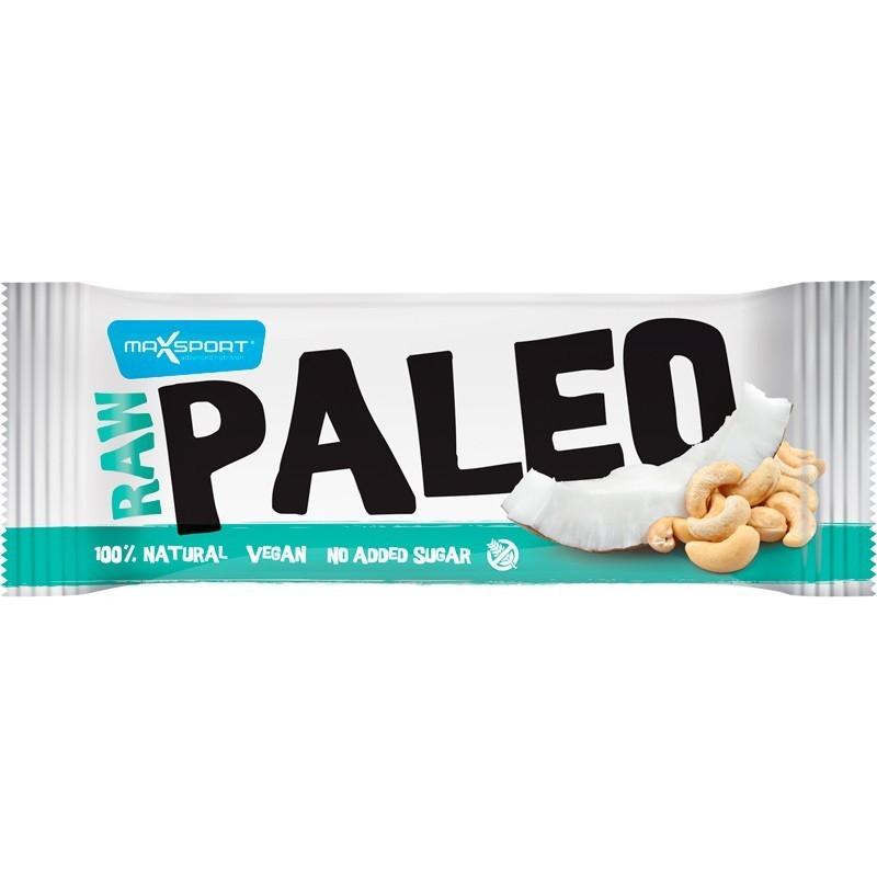Set 5 x Baton Proteic Raw Paleo cu Cocos si Caju, 50 g, Max Sport