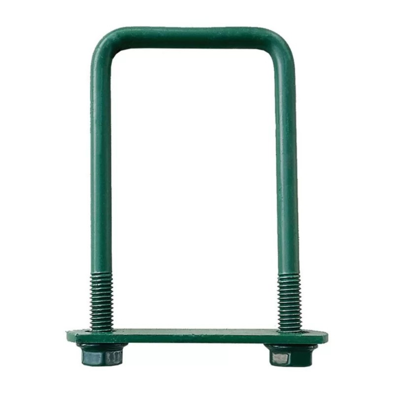 Set 5 x Brida Gard, 30 x 30 mm, pentru Fixare Panouri Gard, Stalp Rectangular, Verde