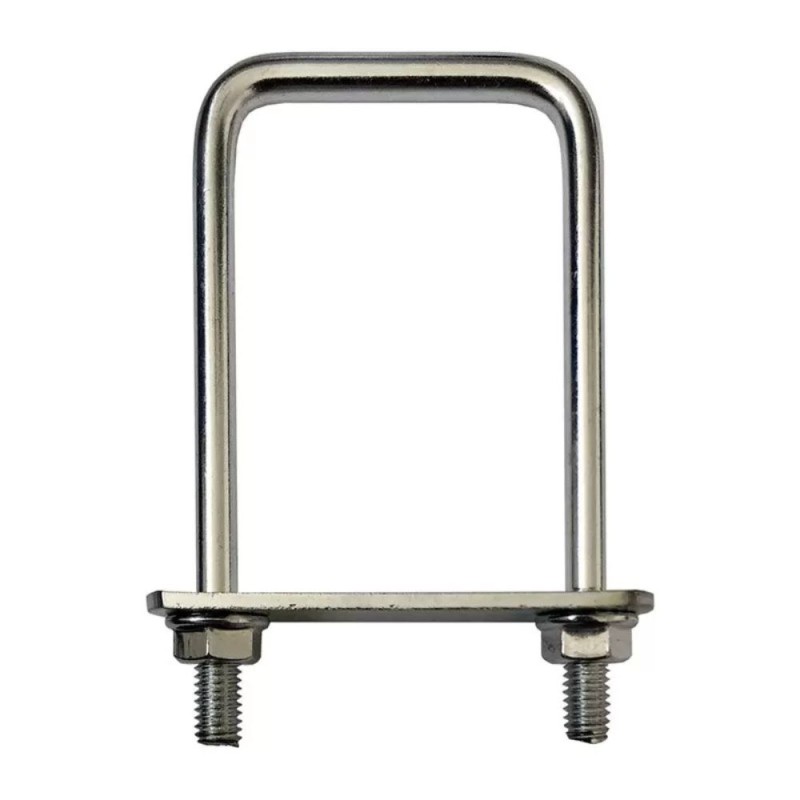 Set 5 x Brida Gard, 50 x 50 mm, pentru Fixare Panouri Gard, Stalp Rectangular, Zincat