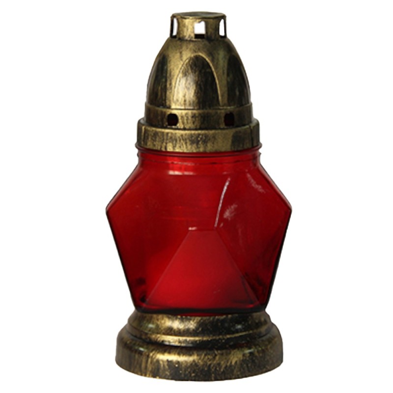 Set 5 x Candela din Sticla cu Capac Max-Pol Rosu, 14 Ore