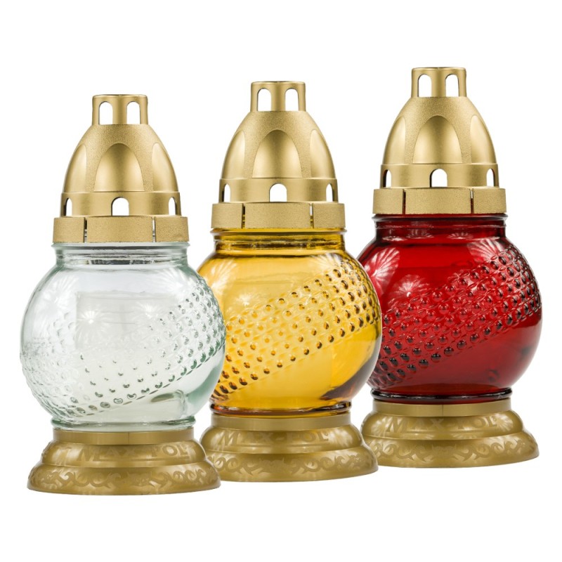 Set 5 x Candela din Sticla, Diverse Culori