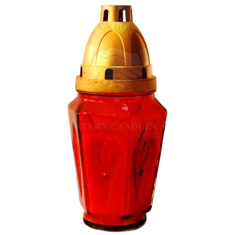 Set 5 x Candela din Sticla Rosu, 20 Ore