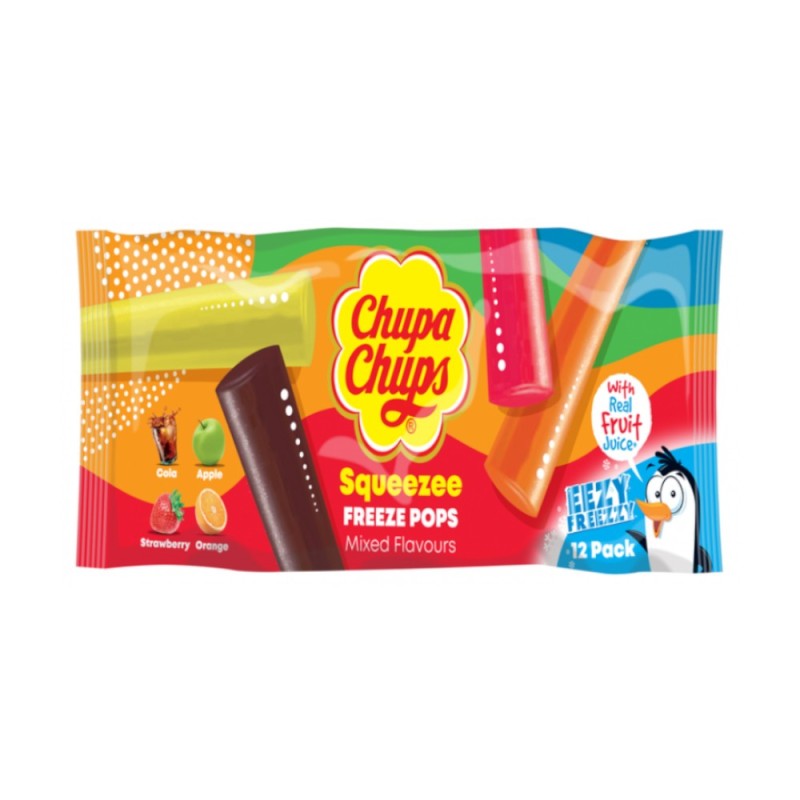Set 5 x Chupa Chups Squeezee Freeze Pops, cu Diverse Arome, 12 x 45 ml