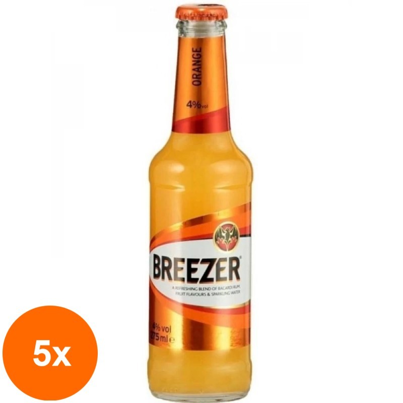 Set 5 x Cocktail Bacardi Breezer Tropical Orange, 4% Alcool, 0.275 l