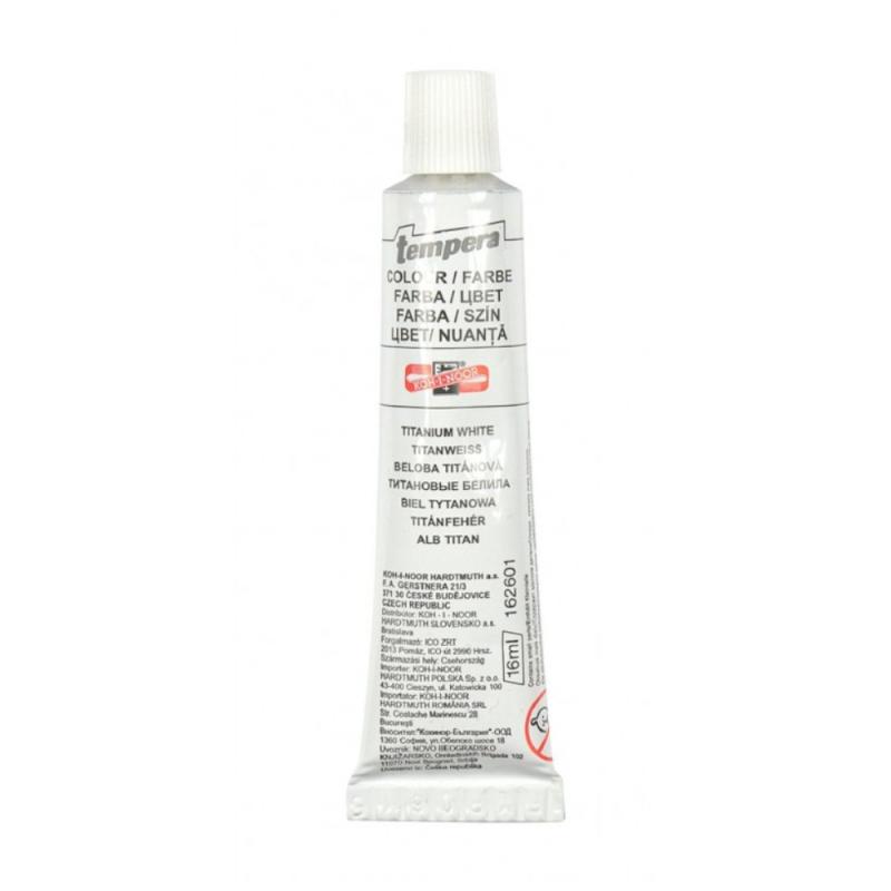 Set 5 x Culoare Tempera, Alb Titan, 16 ml