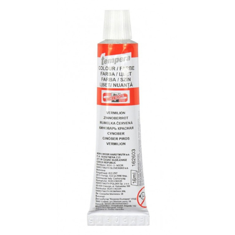 Set 5 x Culoare Tempera, Rosu Vermillion, 16 ml